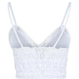 Top Melie con scollo a V e ricamo floreale in bianco Charo ruiz ibiza 1989 - donna 