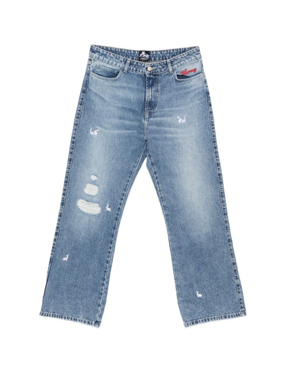 Jeans con effetto vissuto in blu Carne bollente - uomo 