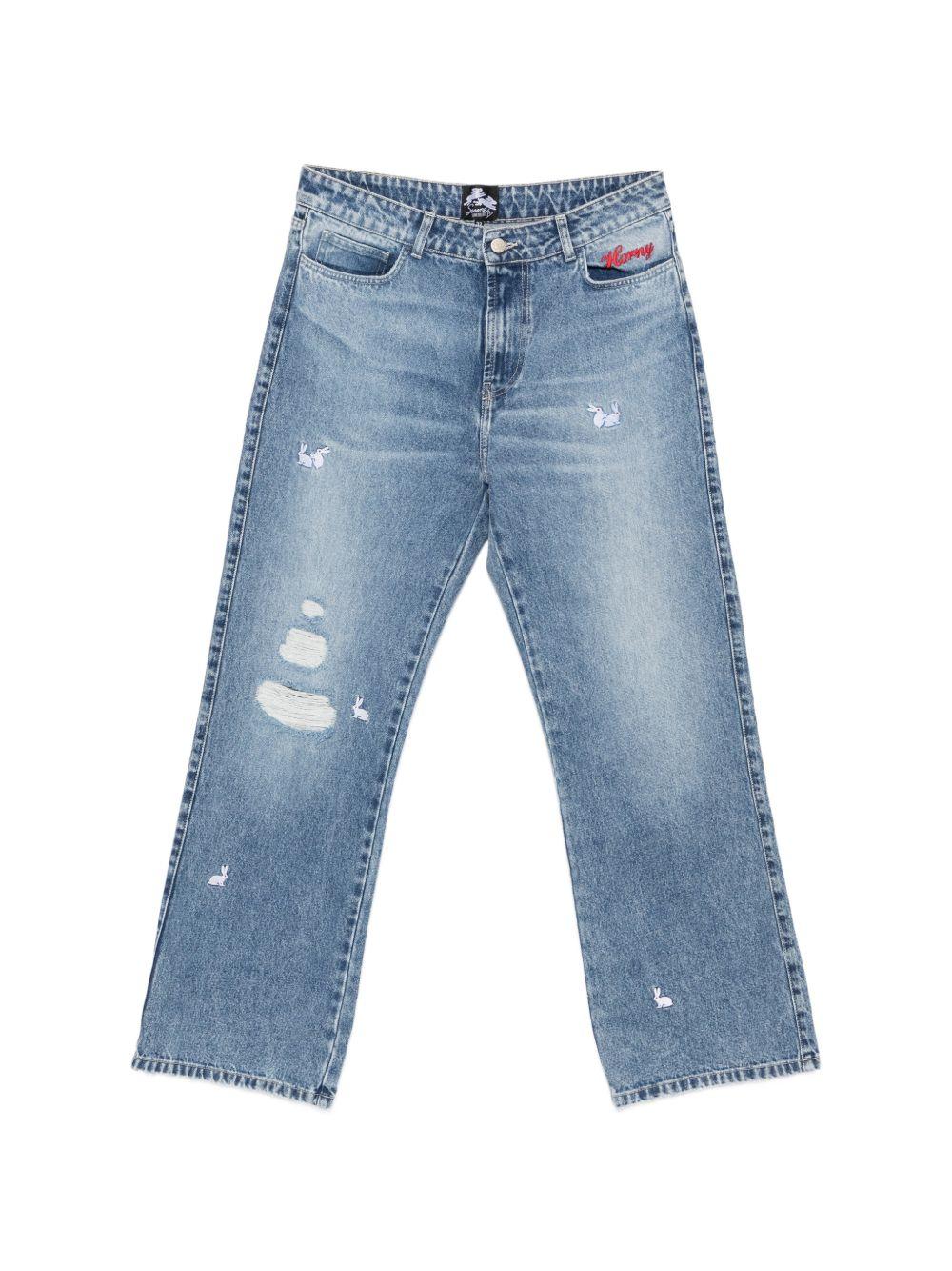 Jeans con effetto vissuto in blu Carne bollente - uomo 