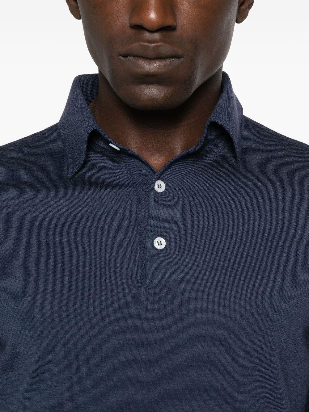 Polo a maniche lunghe in blu Lardini - uomo 