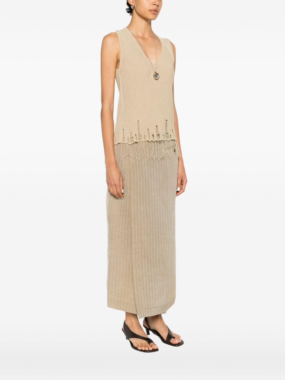 Top con scollo a v in beige Uma wang  - donna 