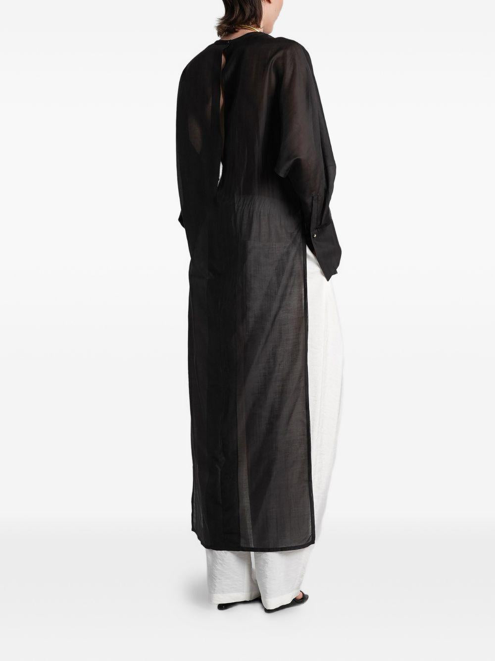 Camicia marina asmmetrica semi-trasparente in nero Darkpark - donna 