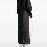 Camicia marina asmmetrica semi-trasparente in nero Darkpark - donna 