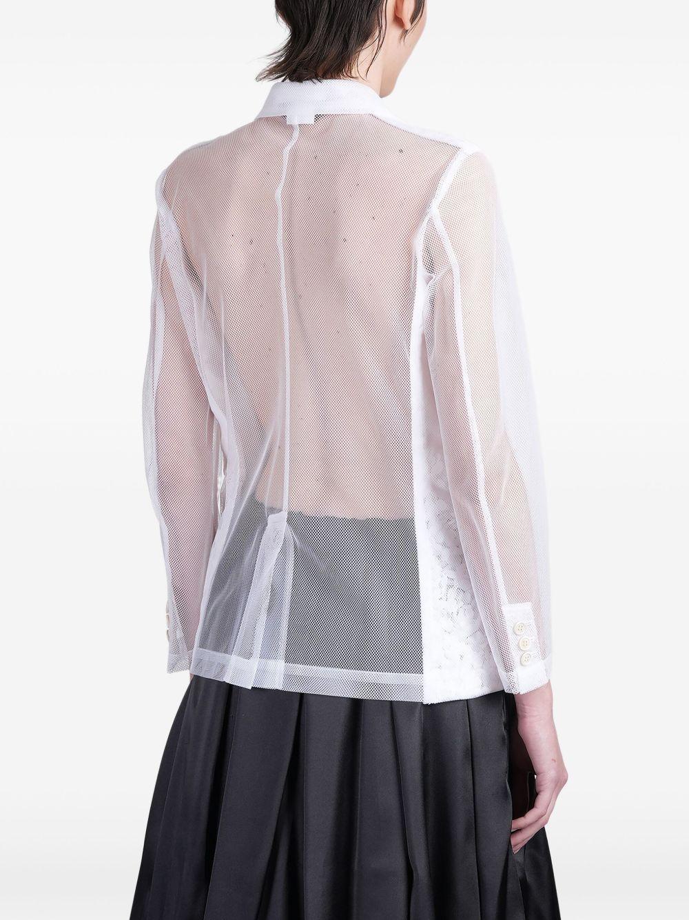Giacca con inserti trasparenti in bianco Comme Des Garçons - donna 