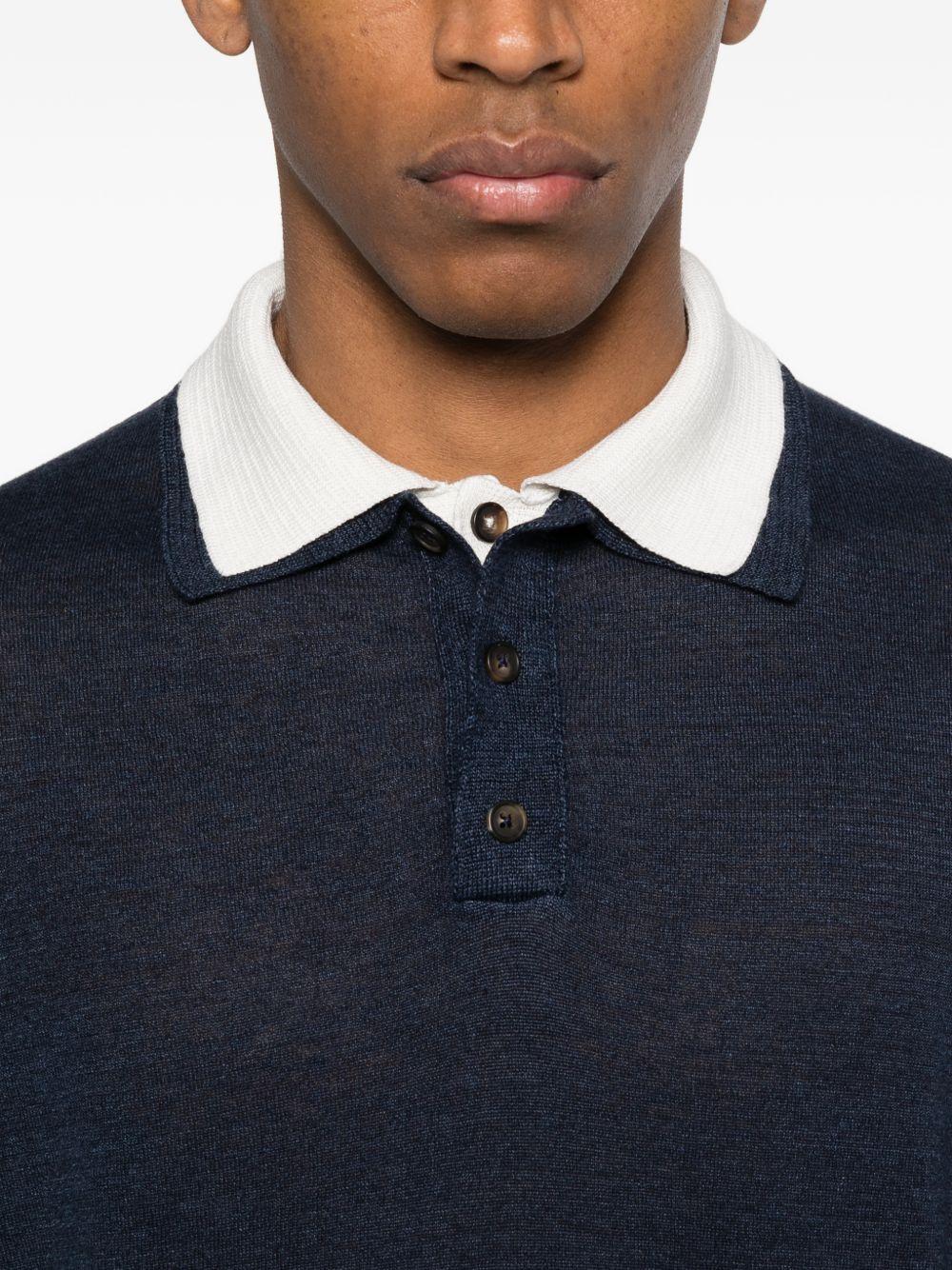 Polo con bordo a contrasto in blu Eleventy - uomo 