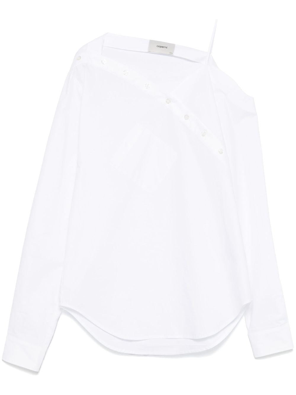 Camicia Heart scollo asimmetrico in bianco Coperni - donna 