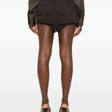 Shorts con cintura in marrone 