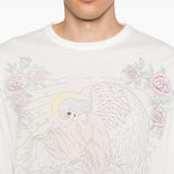T-shirt a maniche lunghe con stampa a t-shirt da crociera in bianco Our legacy - uomo 
