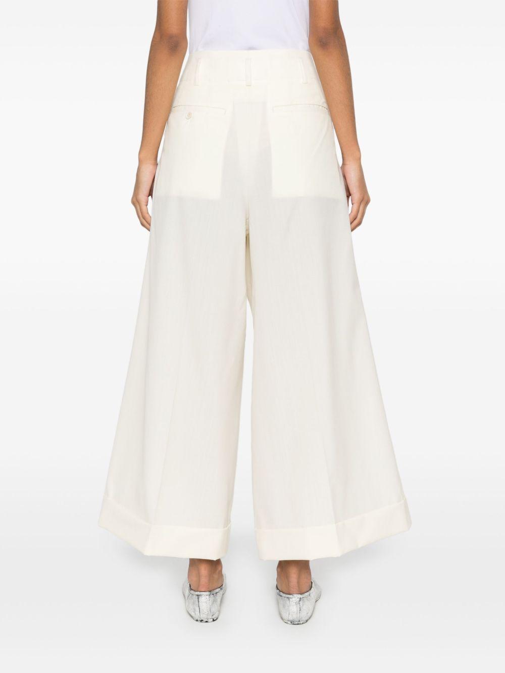 Pantaloni svasati in lana bianco Comme Des Garçons - donna 