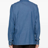 Camicia con tasca in blu Barba - uomo 