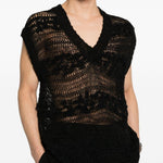 Gilet in maglia in nero Yohji yamamoto - uomo<BR/> 