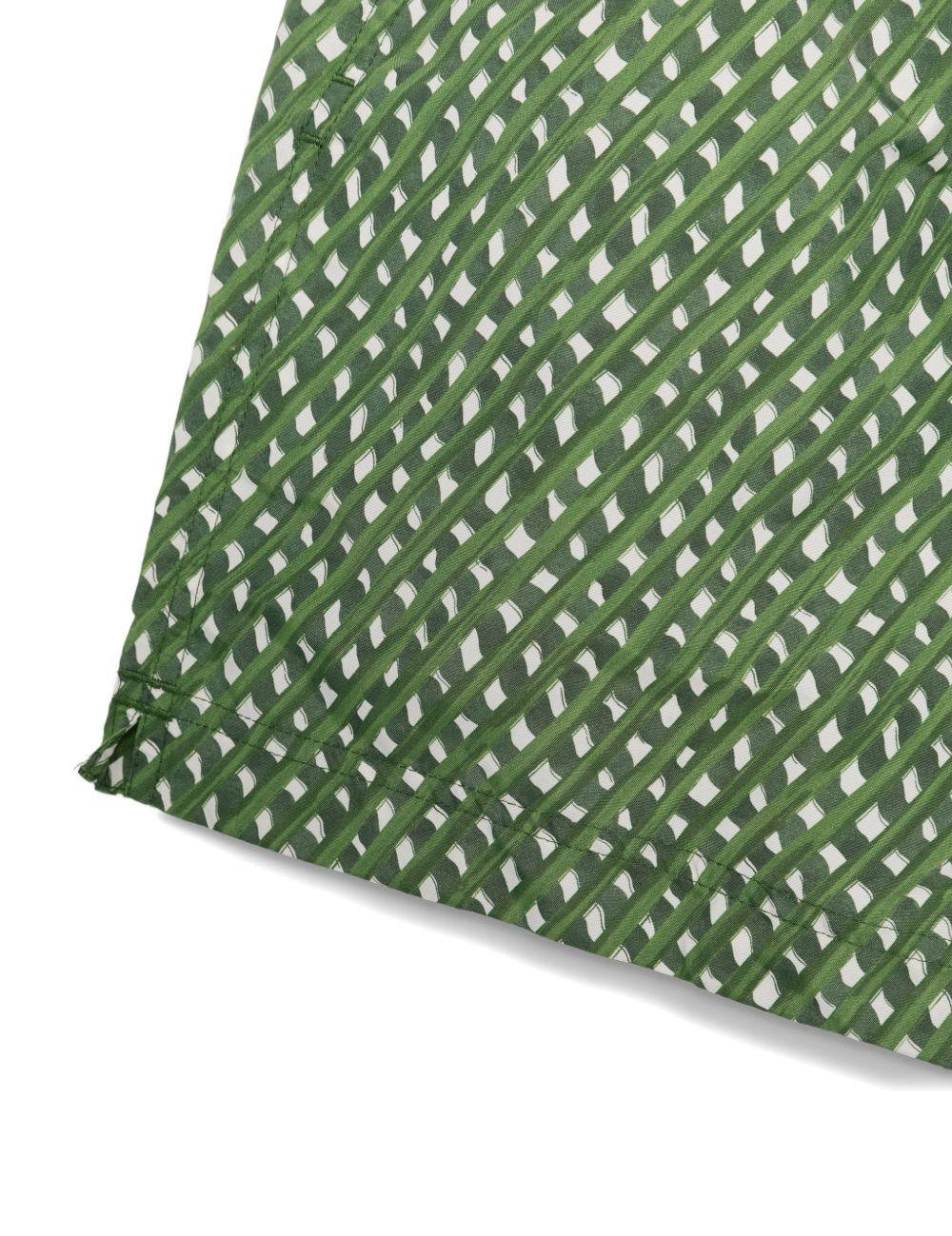 Costume da bagno con stampa geometrica in verde Zegna - uomo 