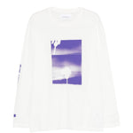 T-shirt a maniche lunghe con stampa in bianco Oamc peacemaker - uomo 
