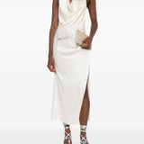 Abito con cristalli e spacco in avorio David koma - donna 