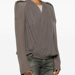 Giacca Maria con scollo a V in talpa Rick Owens - donna 
