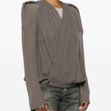 Giacca Maria con scollo a V in talpa Rick Owens - donna 