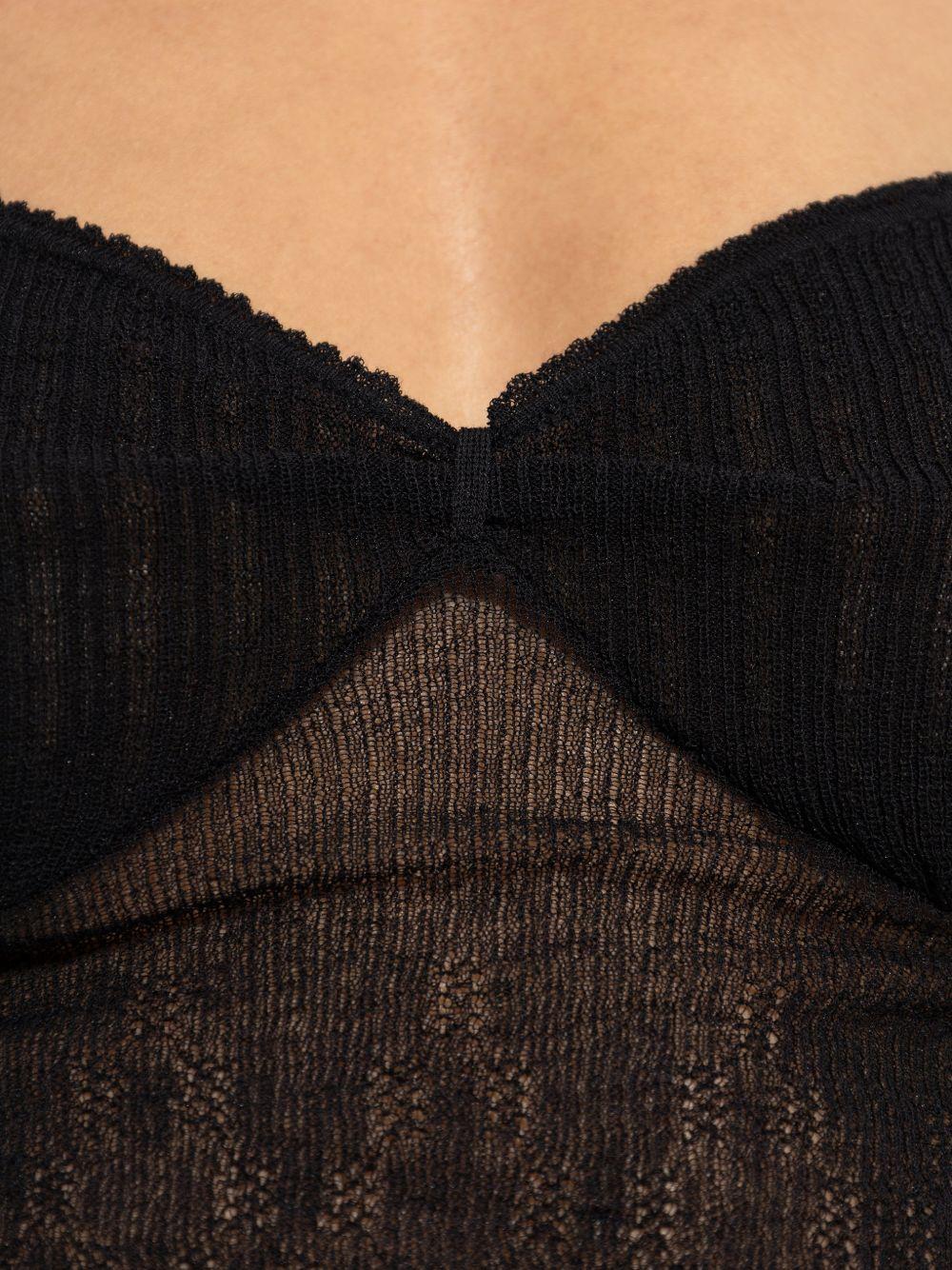 Canotta a coste in nero Victoria beckham - donna 