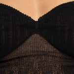 Canotta a coste in nero Victoria beckham - donna 