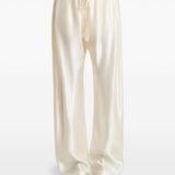 Pantaloni Rohen satinati in avorio Khaite - donna 