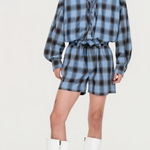 Giacca a quadri con cappuccio in blu Feng Chen Wang - uomo 