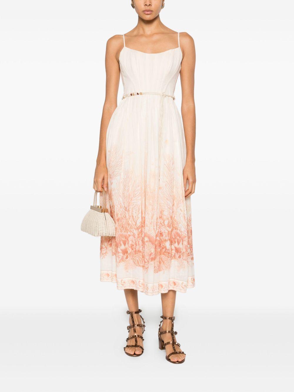 Abito midi The Wanderlust con stampa in rosa Zimmermann - donna 