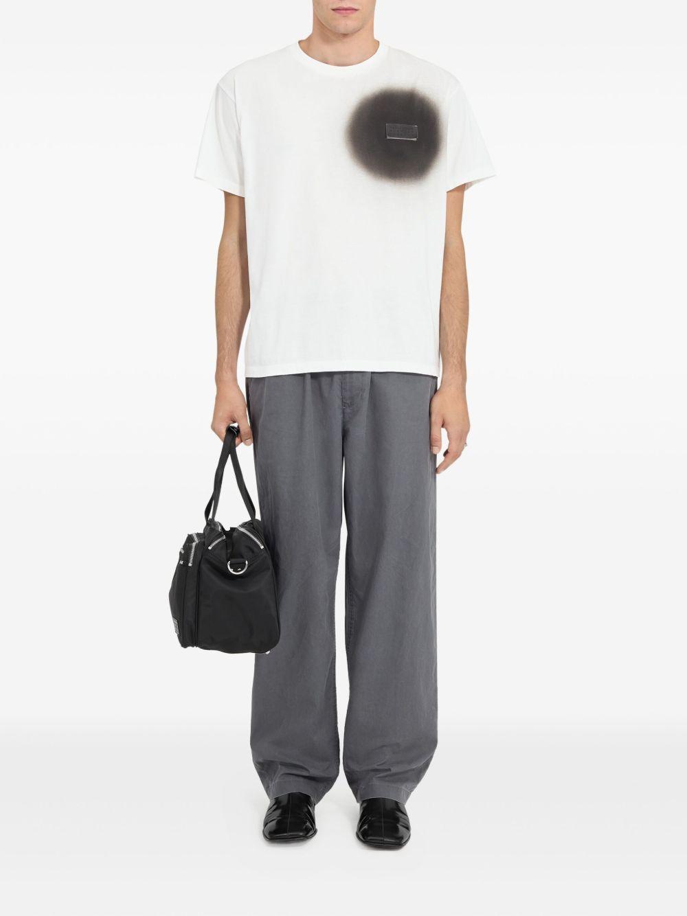 T-shirt con stampa in bainco Mm6 maison margiela - uomo 