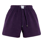 Shorts con coulisse e logo in viola The attico - donna 
