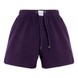 Shorts con coulisse e logo in viola The attico - donna 