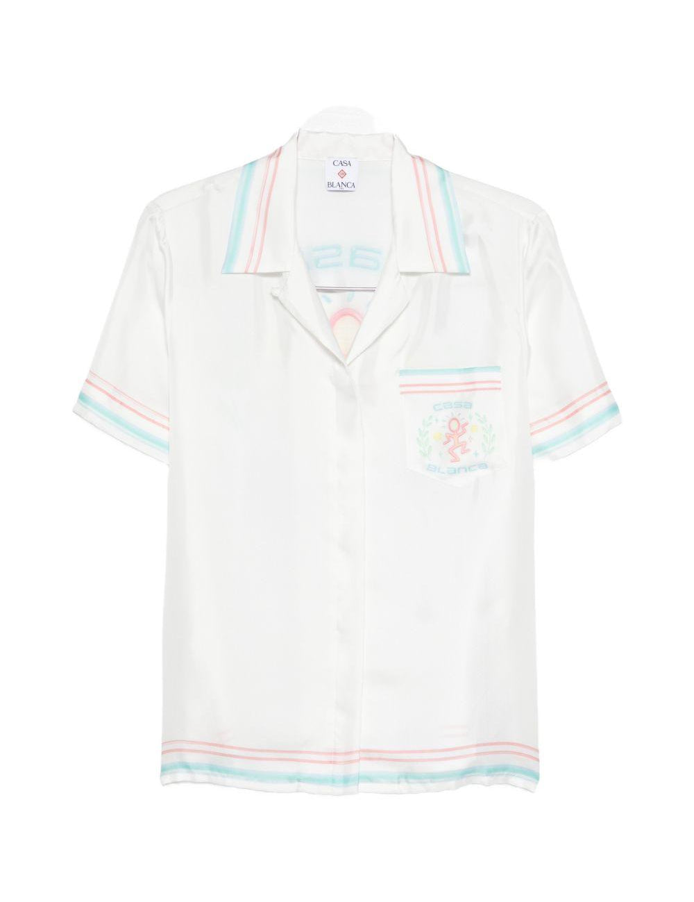 Camicia con stampasul retro in bianco Casablanca - donna 