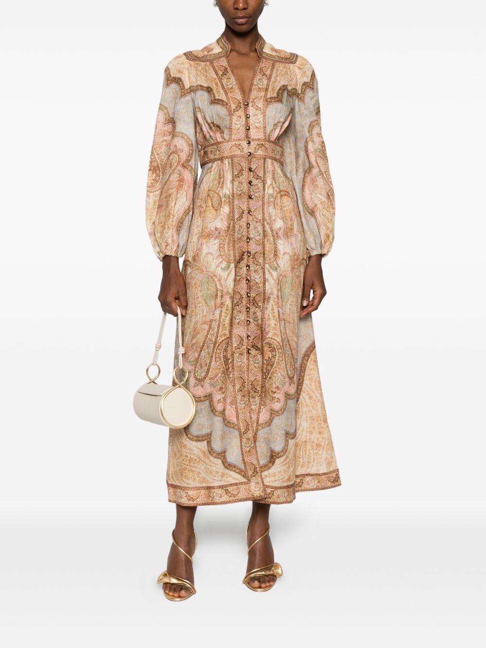 Abito midi Wanderlust in beige Zimmermann - donna 
