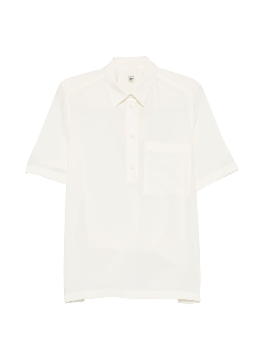 Polo con taschino sul petto in bianco Toteme - donna 