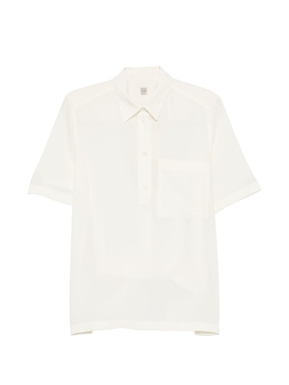Polo con taschino sul petto in bianco Toteme - donna 