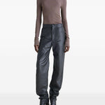 Top a coste a collo alto in grigio Lemaire - donna 