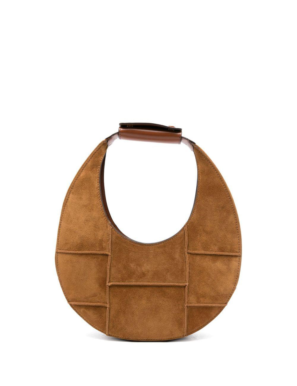 Borsa Moon in pelle in marrone Staud - donna 
