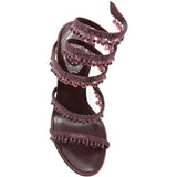 Sandali con cristalli chandelier in bordeaux Rene caovilla - donna 