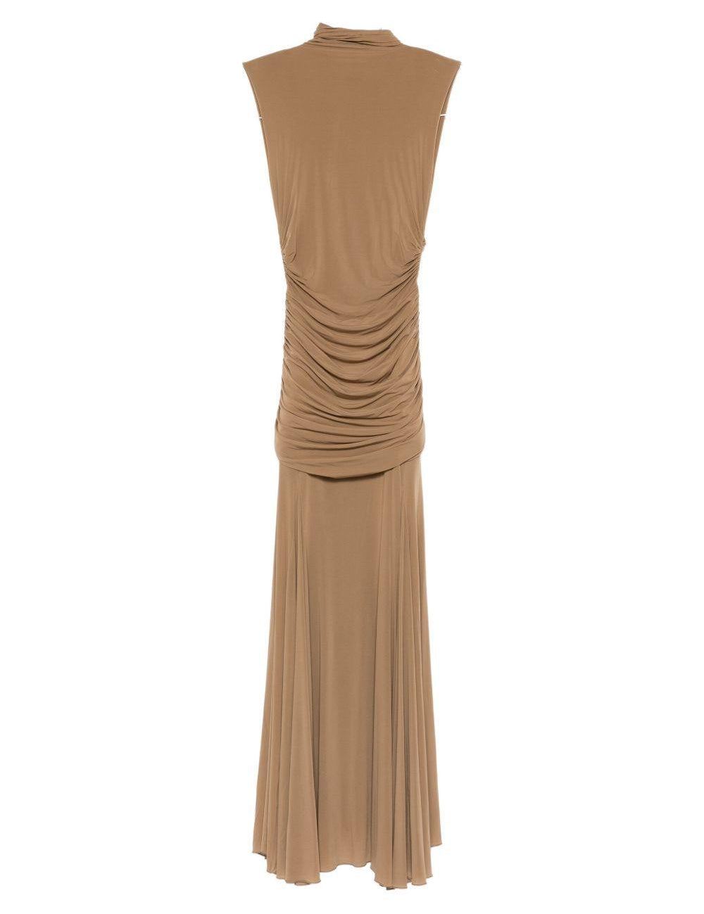 Abito lungo con drappeggio in beige Magda Butrym - donna 