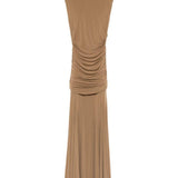 Abito lungo con drappeggio in beige Magda Butrym - donna 