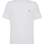 T-shirt con stampa del logo in bianco Brunello cucinelli - uomo 