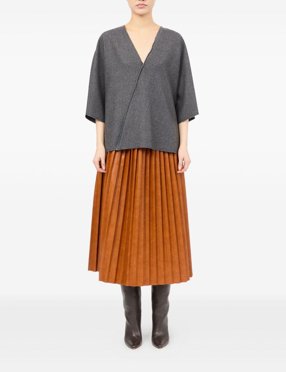 Top con design a portafoglio in grigio Mm6 maison margiela - donna 