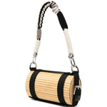 Borsa in bambù con tracolla intrecciata rimovibile in beige e nero Feng chen wang - unisex 