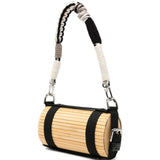 Borsa in bambù con tracolla intrecciata rimovibile in beige e nero Feng chen wang - unisex 
