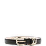 Cintura in pelle helica in nero 