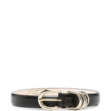 Cintura in pelle helica in nero 
