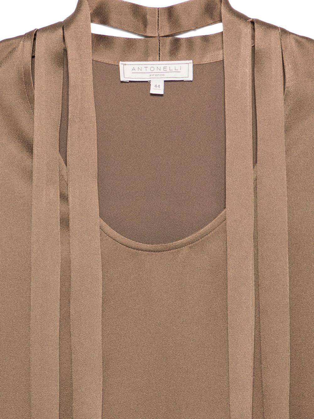 Blusa con collo lavallière iin marrone Antonelli - donna 