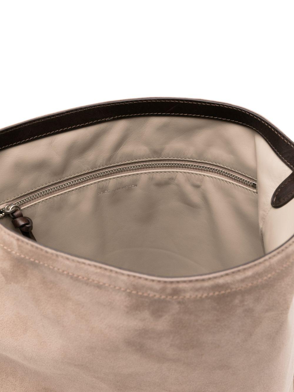 Borsa a tracolla in suede in beige Dries van noten - donna 
