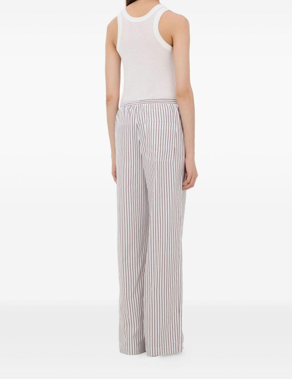 Pantaloni CISCO a righe in azzurro e rosso Loulou de saison - donna 