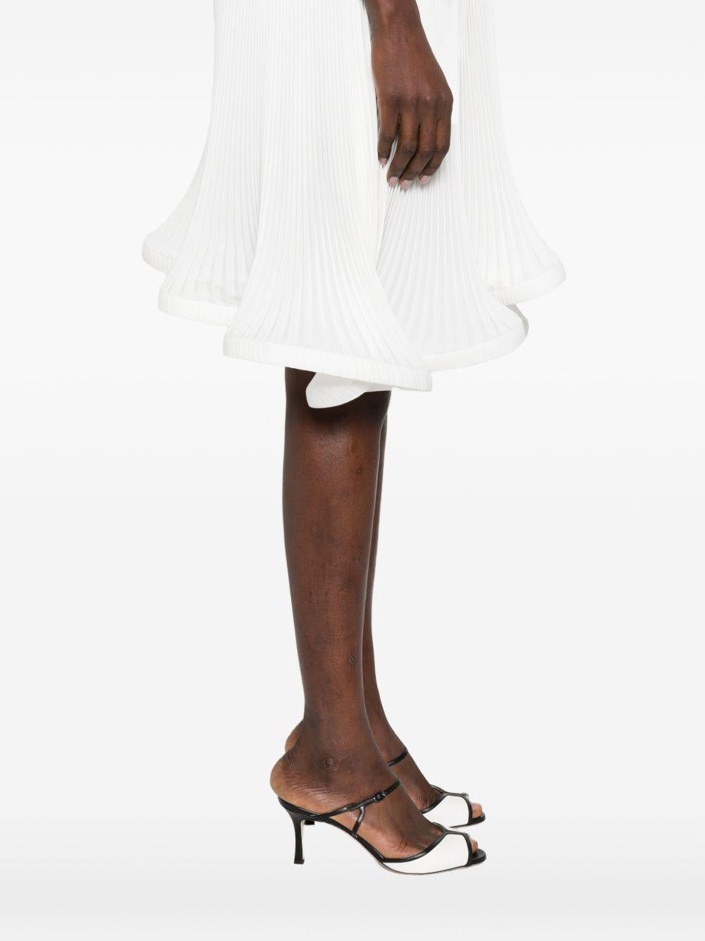 Gonna midi plissettata in bianco Rowen Rose - donna 