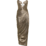 Abito maxi plisse amisha in oro Maria lucia hohan - donna 