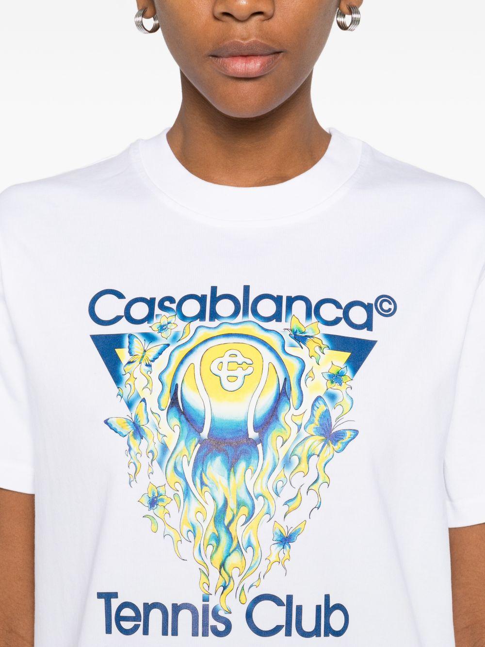 T-shirt a maniche corte con stampa grafica in bainco Casablanca - donna 