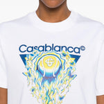 T-shirt a maniche corte con stampa grafica in bainco Casablanca - donna 